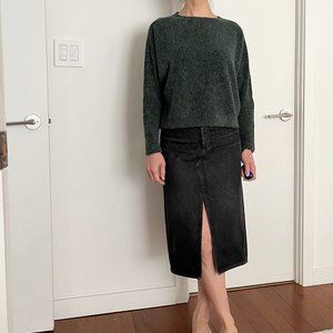 H&M green cropped sweater, XS